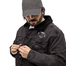 Load image into Gallery viewer, Unisex Denim Embroidered Sherpa Jacket-"Here for the Music"