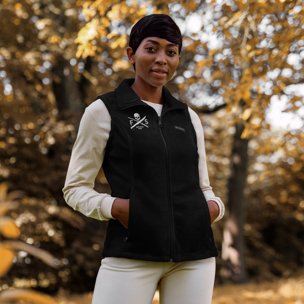 Women’s Skull and Knife Embroidered Columbia fleece vest