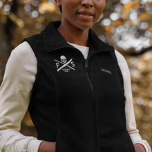 Load image into Gallery viewer, Women’s Skull and Knife Embroidered Columbia fleece vest
