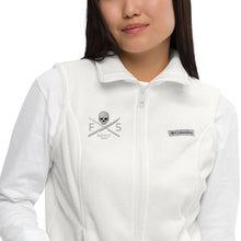 Load image into Gallery viewer, Women’s Skull and Knife Embroidered Columbia fleece vest
