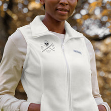 Load image into Gallery viewer, Women’s Skull and Knife Embroidered Columbia fleece vest
