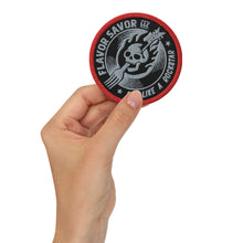 Load image into Gallery viewer, FS logo Red outline- gray logo Embroidered patch
